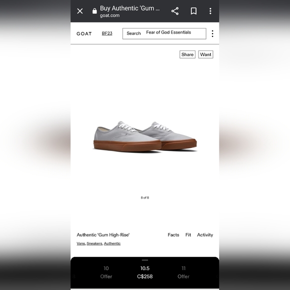 Authentic VANS (GUM) HIGH RISE/TRUE WHITE - Picture 2 of 4